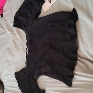 NWT - SO Smocked Black Women's Top- Small